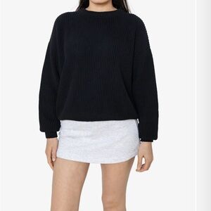 LA Apparel fisherman pullover Black Crew Neck Sweater